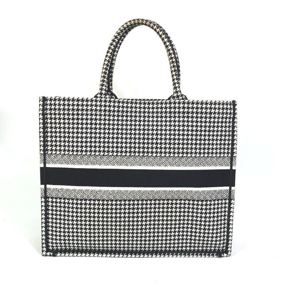 Authentic Dior Staggered pattern Hound Tooth Embroidery Book tote Tote Bag - Picture 2 of 12